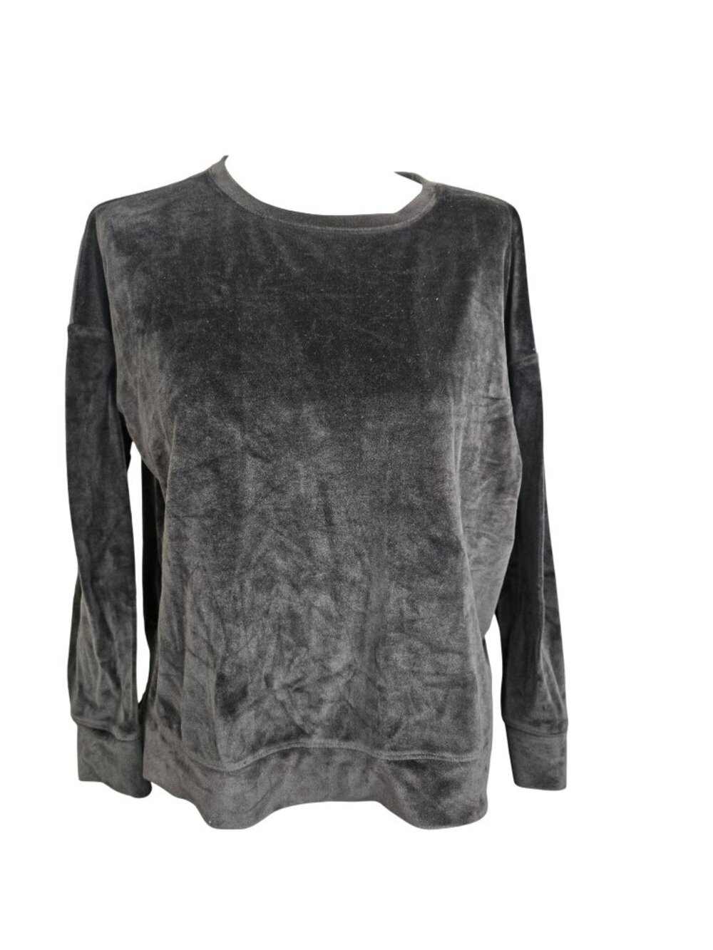 32 Degree Velvet Long-Sleeve Crewneck Pullover Warm Shirt Black Size Medium